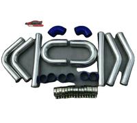 kit de tuyaux turbo Intercooler en aluminium de 2,5", tuyaux en silicone haute température, kit d'installation complet, bleu