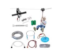 Kit de Tyrolienne Pour Enfants et Adultes 18,3m Avec Frein à Ressort Ceinture
