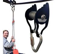 Kit de tyrolienne slack-line pour - Poulie en acier avec 6 rouleaux, accessoire d'aventure en plein air | Forte capacité de charge | Installation facile Parcours d'obstacles Activité