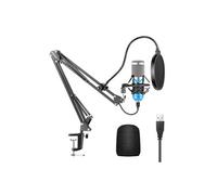 Neewer Kit de USB Microphone 192KHZ/ 24BIT Brancher et Jouer Ordinateur Cardioïde Mic Podcast Microphone à Condensateur avec Chipset de Son Professionnel, Support de Bras/ Support de Choc (Bleu) Bleu