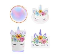 Kit de vaisselle basique pour 6 personnes - Licorne décoration d'anniversaire, vaisselle licorne, set décoration fête licorne, décoration d'anniversaire, décoration vaisselle.