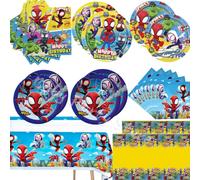 Kit de vaisselle pour anniversaire Spidey et ses amis extraordinaires, assiettes, gobelets, nappe, toile de fond, ballons, fournitures de fête, cadeaux balloon set 5