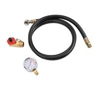 Kit de valve de réservoir d'air avec manomètre et soupape de sécurité, collecteur en laiton et tuyau de 1,2 m, plage de 0 à 200 PSI pour réservoirs de compresseur d'air (poignée en plastique)