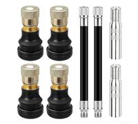 Kit de valve de scooter électrique 8 pièces en alliage d'aluminium | Kit complet de 8 pièces, 4 buses, 2 tuyaux, 2 rallonges, en aluminium, pour un entretien facile