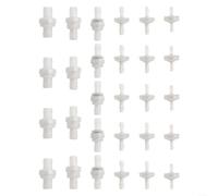 Kit de valve unidirectionnelle en plastique 1/8 à 0,5" Blanc | Contrôle du débit unidirectionnel, s'adapte aux tubes de 0,3 à 1,3 cm, couleur blanche, idéal pour les systèmes de gaz et de