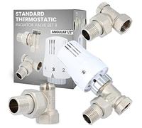 Kit de vanne de radiateur thermostatique TRV Standard II 1/2" laiton Commande chauffage central Tête thermostatique M30 x 1,5 Vis de retour Valve