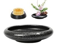 Kit de vases Ikebana, Porte-Arrangement de Fleurs en céramique à Ouverture Ronde à Ouverture en céramique, Bol rétro Ikebana avec kit Grenouille Fleurs, Vase Japonais, Vase Grenouille