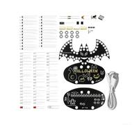 Kit de veilleuse PCB Bat Circuit Board double couche (kit avec cordon | Thème d'Halloween, forme de chauve-souris, yeux lumineux, texte effrayant, ambiance étrange, décoration festive