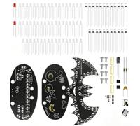Kit de veilleuse PCB Bat Circuit imprimé double couche (kit) | Thème d'Halloween, forme de chauve-souris, yeux lumineux, texte effrayant, ambiance étrange, décoration festive