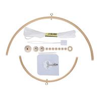 Kit de Vent Bricolage Carillon à la Main Cale de Bois Cran Mobile Suspension Mobile Suspension du Vent éolien Sombr