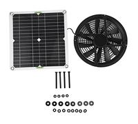 Kit de ventilateur à énergie solaire étanche, ventilateur d'extraction de boîtier de ventilation rond à panneau solaire 12 W pour serre, poulailler, abri de jardin, garage, grenier