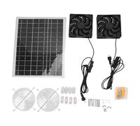 Kit de Ventilateur à énergie Solaire, Kit de Ventilateur à énergie Solaire 75W, Ventilateurs à Double Ventilation avec Filet Métallique pour Toilettes pour Animaux de Compagnie,