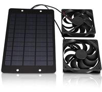 Kit De Ventilateur à Panneau Solaire, 10W Ventilateur D'extraction à Panneau Solaire Kit De Ventilateur Solaire, Double Ventilateur Solaire Extracteur D'air Pour Serre, Animal Domestique, Poulailler