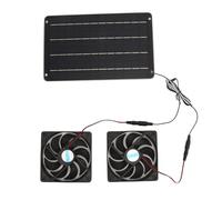 Kit de Ventilateur à Panneau Solaire 20W, Ventilation à Dissipation Thermique, Double Ventilateur à énergie Solaire avec Interrupteur, Serre, Maison pour Chien