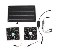 Kit de ventilateur à panneau solaire 20W, Ventilation à Dissipation thermique, double ventilateur à énergie solaire avec interrupteur pour poulailler, serre, maison pour chien