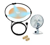 Kit de ventilateur brumisateur extérieur pour système de refroidissement brumisateur brumisateur ligne de ventilateur et 5 buses de brume en laiton pour le refroidissement des patios extérieurs (40,6