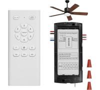 Kit de ventilateur de plafond avec télécommande 6 vitesses et minuteur pour variateur de lumière, récepteur de sortie CC blanc noir (B)