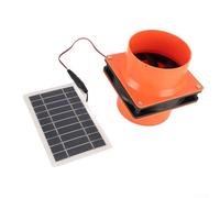 Kit de ventilateur d'échappement solaire 12 V avec panneau solaire de 10 W pour camping-car, serre, grenier, bateau - Ventilateur de ventilation rond en noir et orange (orange)