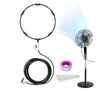 Kit de ventilateur Mister - Copper PP Attachement de la brume - 50 cm de tuyau de brumisation d'eau | Pulporphe d'eau multi-museau à large couverture pour temps chaud | Idéal pour le jardin, l'événeme