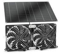 Kit de ventilateur solaire 15 W 12 V, panneau solaire étanche IP65, ventilateurs d'extraction, régulateur de température, kit de ventilateur d'accès solaire for animalerie