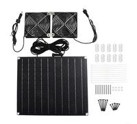 Kit de ventilateur solaire étanche 25 W avec deux ventilateurs pour serre et poulailler, fonctionne à l'énergie solaire sans câblage ni batterie