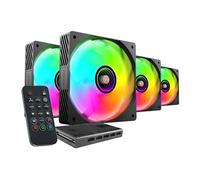 Mars Gaming Ventilateurs de boîtier MF-SI – Lot de 4 120 mm RGB – Noir