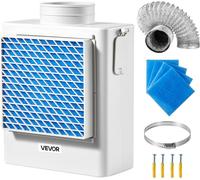 Kit de ventilation 3 en 1 VEVOR pour sèche-linge d'intérieur, matériau ABS, adapté à un raccord d'évacuation de 99 mm, hotte aspirante avec rappel de surchauffe, capuchon de filet amovible & 4 tampons