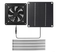 Kit de ventilation à énergie solaire 5 W pour serre, poulailler, abri de jardin, niche et battant - Panneau solaire 12 V avec câble de 1,5 m, moteur ABS résistant aux intempéries, noir