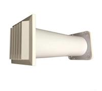 Kit de ventilation à travers le mur réglable de 14 cm avec moustiquaire, évent mural silencieux à persiennes pour la maison, extensible de 18,5 à 33,5 cm, housse de conduit en plastique résistant aux