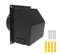 Kit de ventilation de sèche-linge de 10,2 cm avec plaque murale coudée à 90° et tuyau de 1,5 m pour espaces restreints, housse extérieure en acier galvanisé et support ABS pour buanderie, échappement