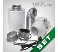 Kit de Ventilation pour Chambre de Culture Indoor - Extracteur d'air TT 100mm 145-187m3/H avec Filtre à Charbon actif et