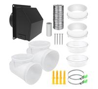 Kit de ventilation pour sèche-linge de 10,2 cm, avec coude à 90 degrés, tuyau de 1,5 m, plaque murale et adaptateur de conduit, pour espaces restreints, hotte en acier galvanisé, raccords ABS pour