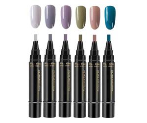 Kit de vernis à ongles - Collection complète London Box longue durée Shimmer non toxique à base d'eau sans marqueur - 6 pièces Produits de beauté pour à séchage rapide et longue durée