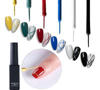 Kit De Vernis À Ongles En Gel Stylo Doublure, Vernis À Gel Uv À Dessin De Peinture, Vernis À Ongles En Gel, Tirez Le Stylo De Ligne Pour Manucure Des Ongles, Jaune Vert Rouge Bleu Blanc Noir