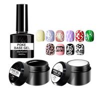 Kit De Vernis À Ongles Gel 3 Pièces À Longue Durée | Kit de Design d'Ongles Base Coat et Gel à Dessiner Pour Dessin De Vague Fleur Dentelle Et Peinture Débutants Adultes Salon À