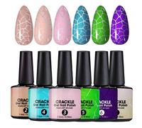 Kit de Vernis à Ongles Gel Craquelé, Base Top Gel pour Ongles Craquelés Femme avec Lampe UV LED, Texture Lisse Vernis Pratique pour Voyage École Maison