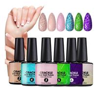 Kit de vernis à ongles gel craquelé - Changement de couleur - Vernis à ongles UV - Collection créative de manucure avec finition craquelée - Longue durée - Séchage rapide - Pigmenté pour la maison ou