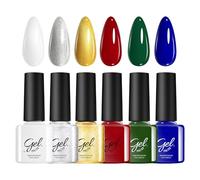 Kit De Vernis Gel Noël - 6 Couleurs Séchage Rapide,Set De Vernis À Ongles Longue Tenue Pour Fêtes | Pour Fête Salon Maison Voyage Mariage Spa Soins Beauté