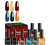 Kit de Vernis Gel, Vernis Noël 6 Couleurs Pour Ongles, Séchage Rapide Fournitures Manucure pour Femme Mère Épouse Petite Amie Professionnelles