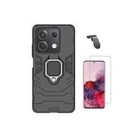 Kit de verre trempé de ClearGlass + 3x1 Défenseur militaire + Support magnétique L Voiture de conduite sécuritaire Phonecare pour Xiaomi Poco X6 5G - le noir