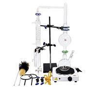 Kit de verrerie de laboratoire - Instrument de distillation en verre - Purificateur d'huile essentielle avec condensateur chaud - 500 ml