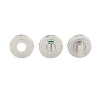 Kit de verrou à bouton à barrette pour WC standard Eurospec en acier inoxydable satiné 52mm