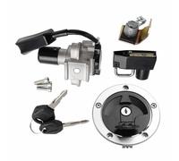 Kit de Verrouillage à clé Accessoires Moto, Serrure De Contacteur D'allumage, Jeu Clés pour Bouchon Réservoir pour Kawasaki BR125 Z125 KRT pour Édition 2017-2018