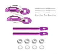 Kit de verrouillage de capot anti-vibration Kit de verrouillage | Alliage d'aluminium, 2 clés incluses, empêche soulèvement, idéal course, finition noire(Purple)