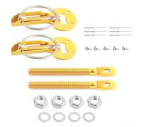 Kit de verrouillage de capot anti-vibration Kit de verrouillage | Alliage d'aluminium, 2 clés incluses, empêche soulèvement, idéal course, finition noire(Gold)