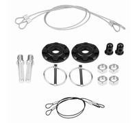 Kit de verrouillage de goupille de capot de course en alliage d'aluminium CNC, verrouillage universel de capot de voiture, goupille de crochet anti-durable avec ruban de liaison, (Noire)