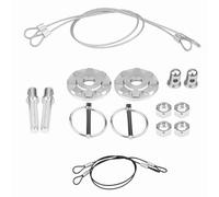 Kit de verrouillage de goupille de capot de course en alliage d'aluminium CNC, verrouillage universel de capot de voiture, goupille de crochet anti-durable avec ruban de liaison, (Argent)