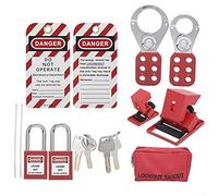 Kit de verrouillage électrique LOTO - Équipement de sécurité industrielle avec verrous à moraillon en acier - Verrous de disjoncteur - Cadenas de sécurité - Sac à outils professionnel