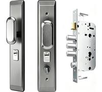 Kit de Verrouillage Universel pour Porte D'EntréE Domestique, Verrou Antivol Double SéCurité à Ouverture Rapide par Simple Pression, PièCes de Porte en Acier Inoxydable(B+Inside Open)