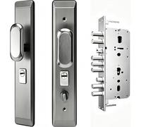 Kit de Verrouillage Universel pour Porte D'EntréE Domestique, Verrou Antivol Double SéCurité à Ouverture Rapide par Simple Pression, PièCes de Porte en Acier Inoxydable(C+Outside deadbolt)